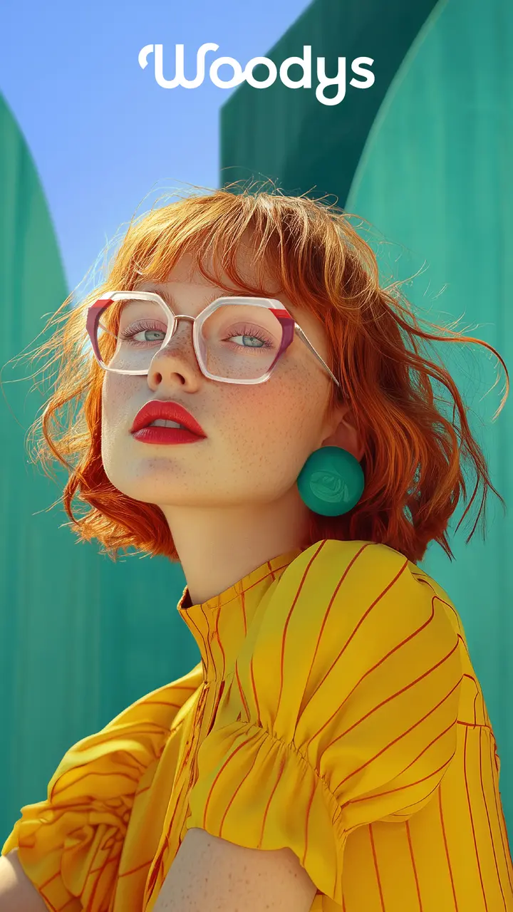 Femme portant des lunettes colorées